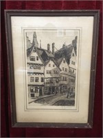 Vintage G. Jordan Original Etching Print