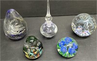 Art Glass Paperweight Signed Lot Collection