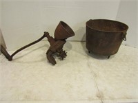 Vintage Grinder & Bucket-10"