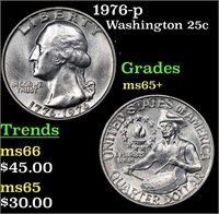 1976-p Washington Quarter 25c Grades GEM+ Unc