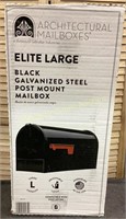 Galvanized Steel Post Mount Mailbox Black