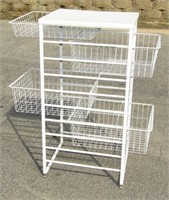 White Metal Storage Drawers 42" T x 22" W x 18" D