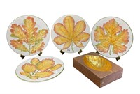 4 Italian Autumn  Plates & Ceramic Dish