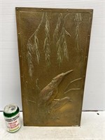 Decorative brass bird plaque