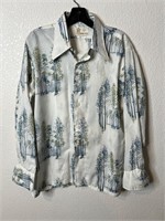 Vintage 70s Kings Road Polyester Button Up Shirt