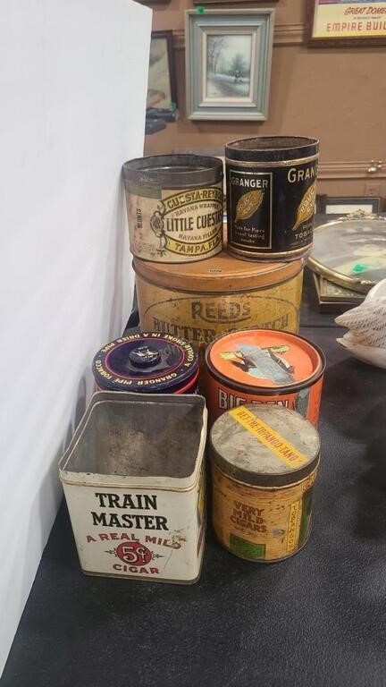 7 ANTIQUE TINS