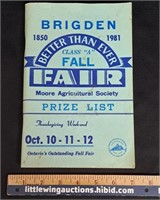 1850-1981 BRIGDEN FALL FAIR BOOK