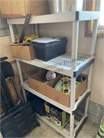 Plastic shelving unit items on in about not