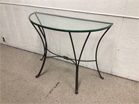 Wrought Iron Glass Top Foyer Table