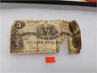 Five Dollar Richmond Confederate Note 1861