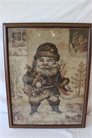 1868 Orig Oriental Print Works Patriotic Santa