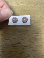 E2) sterling silver ? and gemstone ? stud