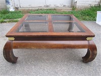 Wooden Table With Glass Top