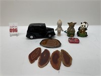 Geode Agates Chime, Taxi Bank, Vintage Doll