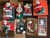 Lot of (6) Vintage Santa’s and Decorations