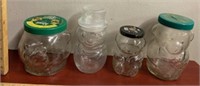 4 Kraft Glass Jars-read description
