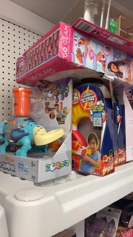 Toys on shelf
