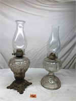 2 Antique Kerosene Lanterns With Globes