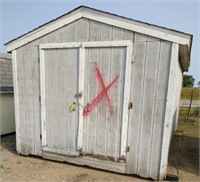 2 door storage barn. Dimensions: 123"W x 195.5"L