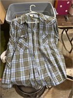 4 wrangler flannel shirts. Size large, long