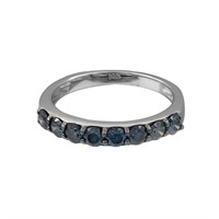 14k White Gold 0.80ct Blue Diamond Ring