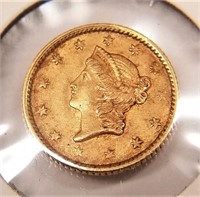1853 Dollar Gold AU