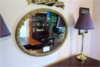 32" framed oval mirror