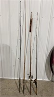 4 fishing rods & reels