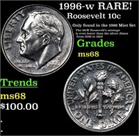 1996-w Roosevelt Dime RARE! 10c Grades GEM+++ Unc