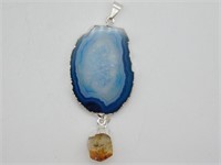 AGATE SLICE PENDANT ROCK STONE LAPIDARY SPECIMEN