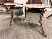 ROUND METAL SIDE TABLES 22IN DIAMETER, 20 IN TALL