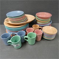 Large Set of Fiestaware Dishes - Some Have Chips