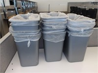 Plastic Waste Baskets 1' 3" Tall Qty 12