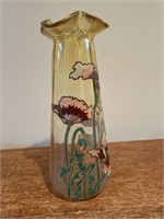 Antique Moser Enameled Glass Vase Circa 1900