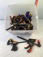 Tote of Assorted Clamps