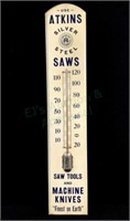 Atkins Silver Steel Advertising Thermometer Sign