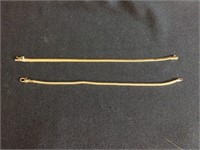 (2) 14 KT LADIES BRACELETS - 7 INCHES