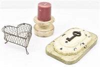Shabby Chic Decor, Hide A Key, Candle Holder,