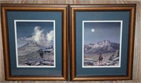 PAIR OF FRAMED SIGNED LITHOS BY B. HERD?