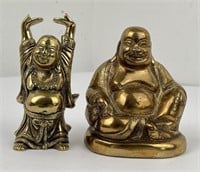 Pair of Chinese Bronze or Brass Buddhas