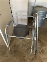 POTTY CHAIR AND FOLDING WALKER