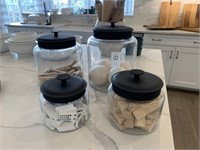 4PC ASSORTED CANISTERS