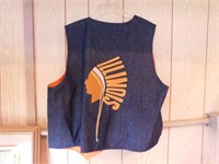 Handmade vintage Chief Illiniwek Illinois vest