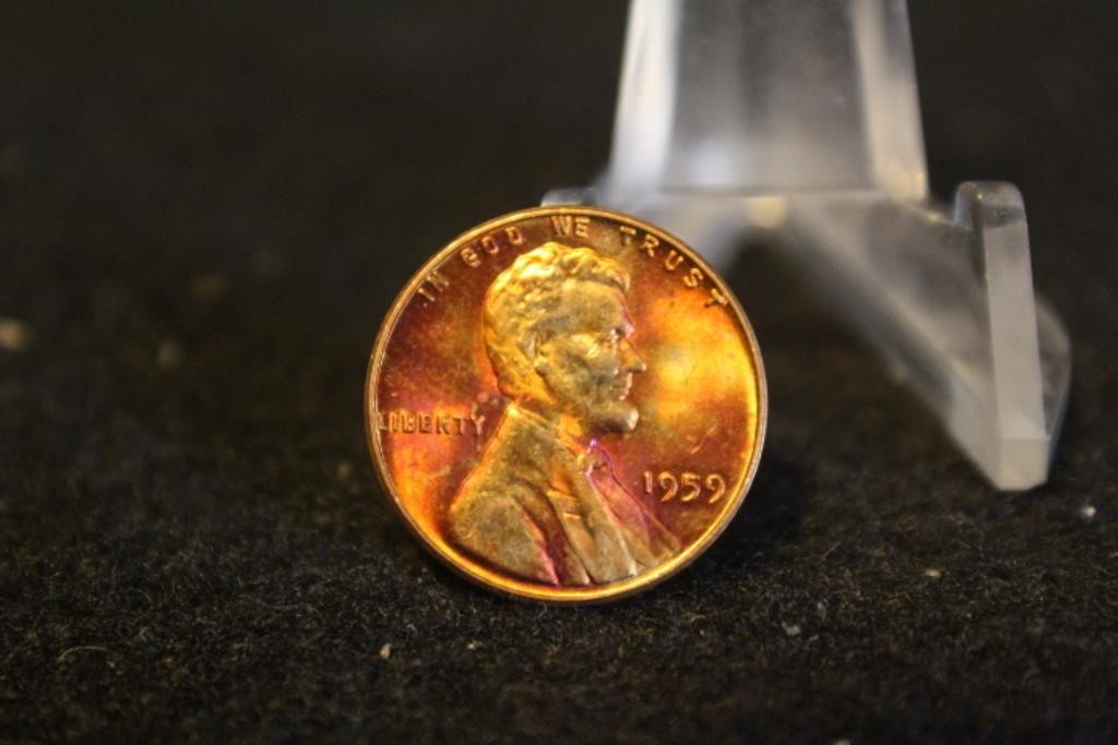 1959 Uncirculated Toned Lincoln Cent 1st Year