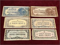 6 Japan Banknotes