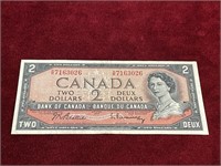 1954 BC-38b Canada $2 Banknote