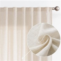 (new)Linen Beige Curtains Size:84 Inches Long for