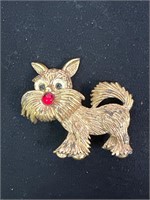 Antique Yorkie Brooch