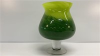 Shaded 10" green Venetian glass brandy snifter