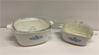 Corning Cornflower casseroles w/ lids